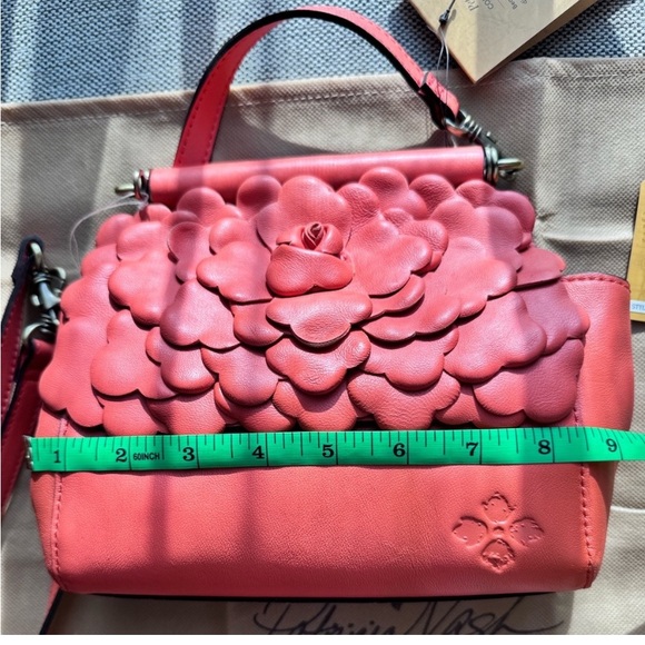 NWT Women’s PATRICIA NASH Noelle Top Handle Bag Petals Coral crossbody $200 - Picture 5 of 8